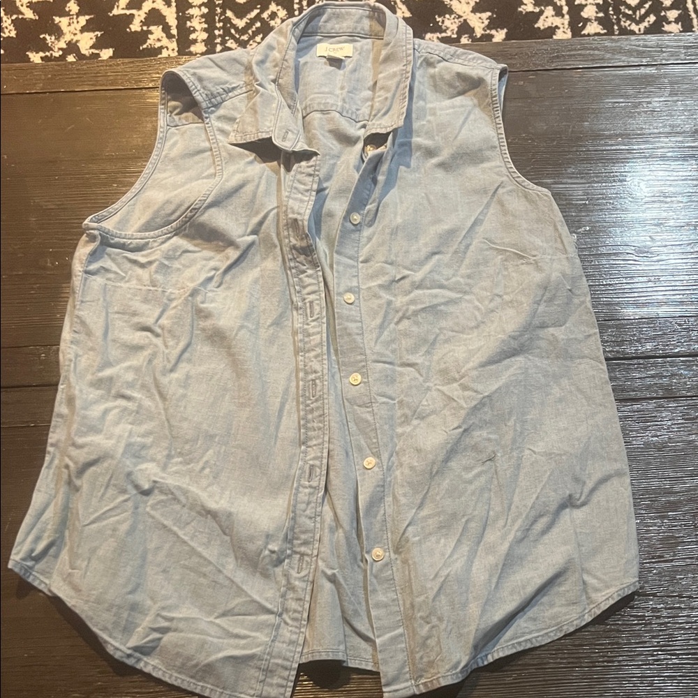 J. Crew Light Blue Denim Sleeveless Top